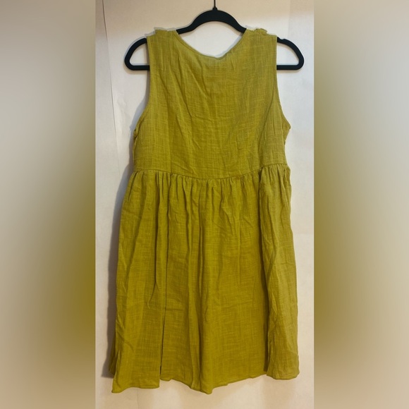 NWT Hayden Los Angeles Woman’s Mustard Yellow Lace Up Tunic Dress Size Small - Picture 2 of 6